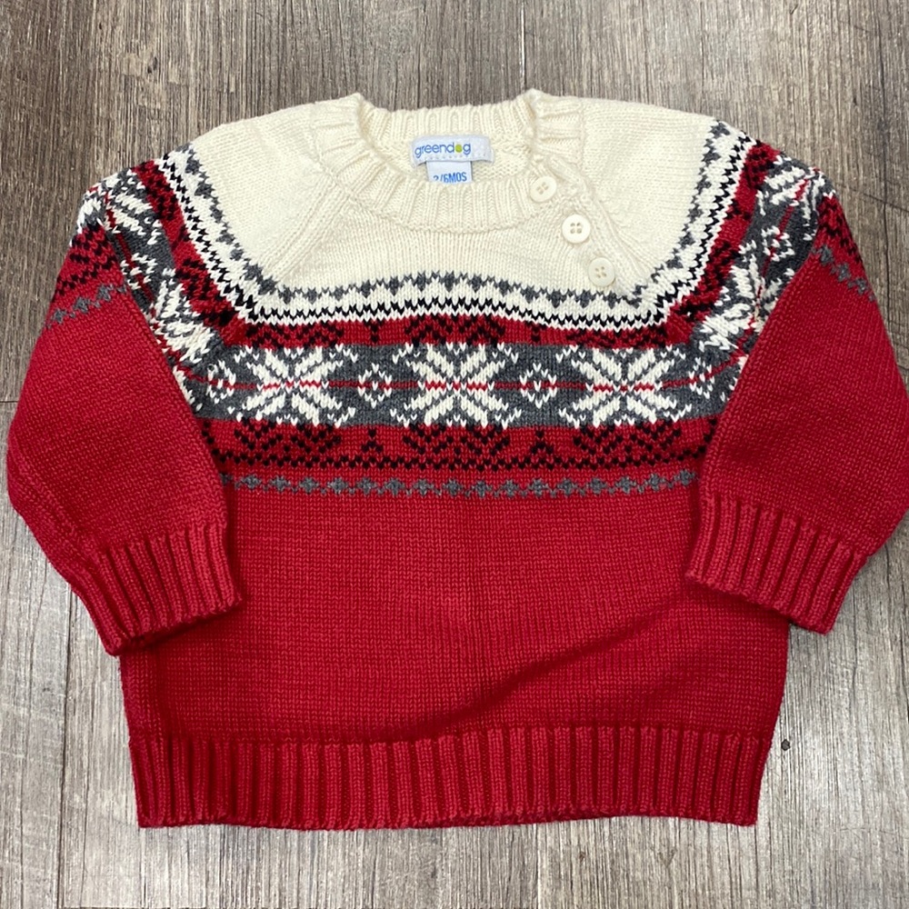 Excellent condition Greendog snowflake sweater size 3-6 mos